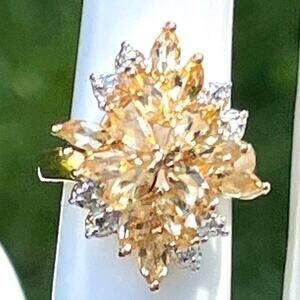 ROSS SIMONS Ring Size 5 C Z 18k Gold over 925 Sterling Silver Jewelry O27